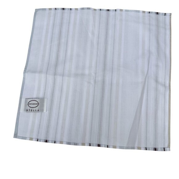 Portmeirion Stella Napkins Set of 6  Cotton Blue Brown Stripe - Picture 6 of 7